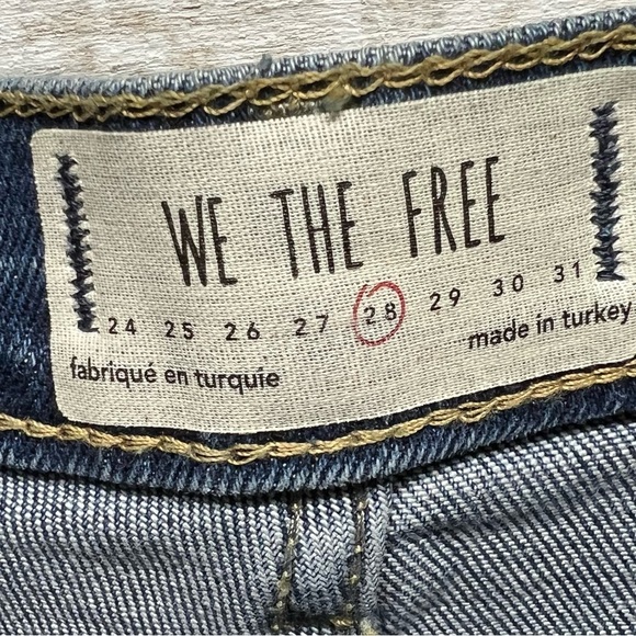 Free People We The Free Ankle Jeans Distressed Frayed Blue Womens Size 28 - Picture 7 of 11
